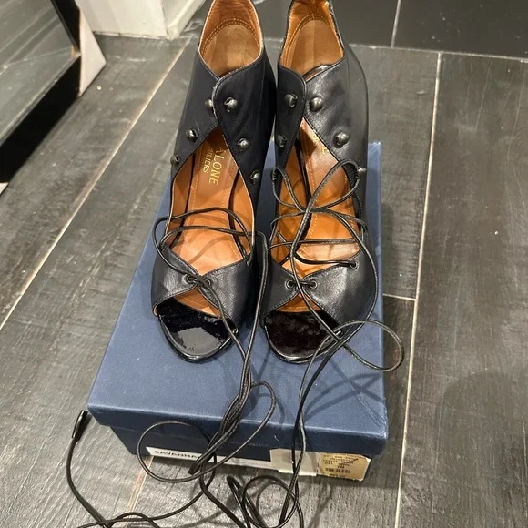 Malone souliers savannah capretto blue lace up heel size 37 - Picture 3 of 7